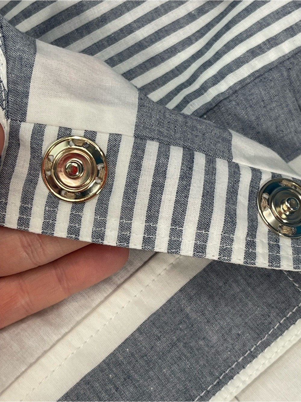 Burberry Brit Blue & White Striped Belted Shirt Dress Size 4 - Picture 6 of 16